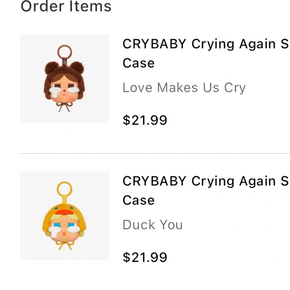 Pop Mart Crybaby Crying Again Earphone Case Duck You - Picture 5 of 5